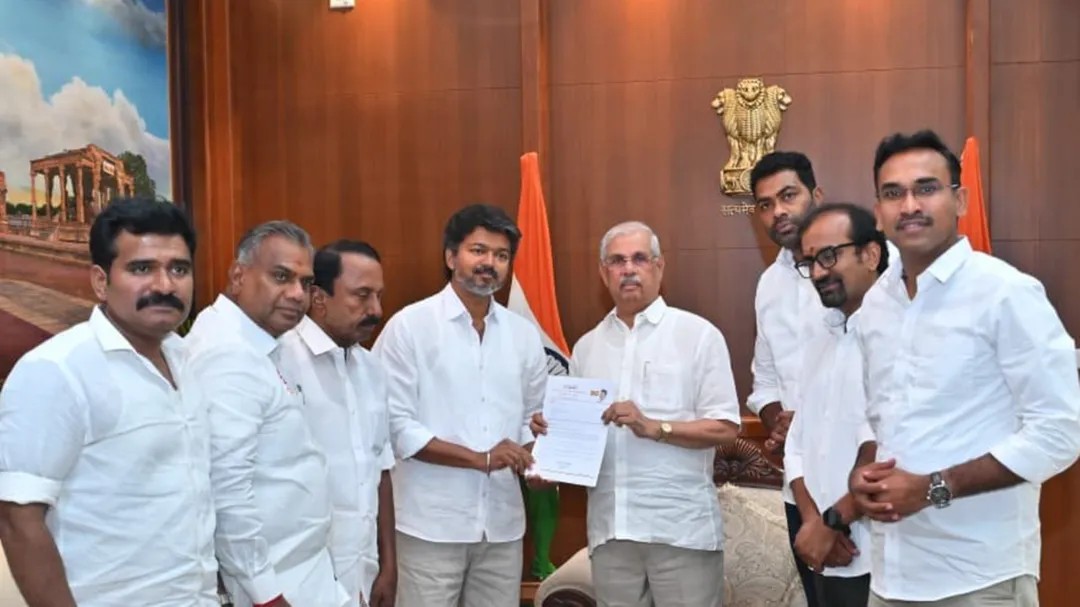 Vijay stakes claim to form govt after receiving Cong support; Gov Arlekar undecided on TVK's claim