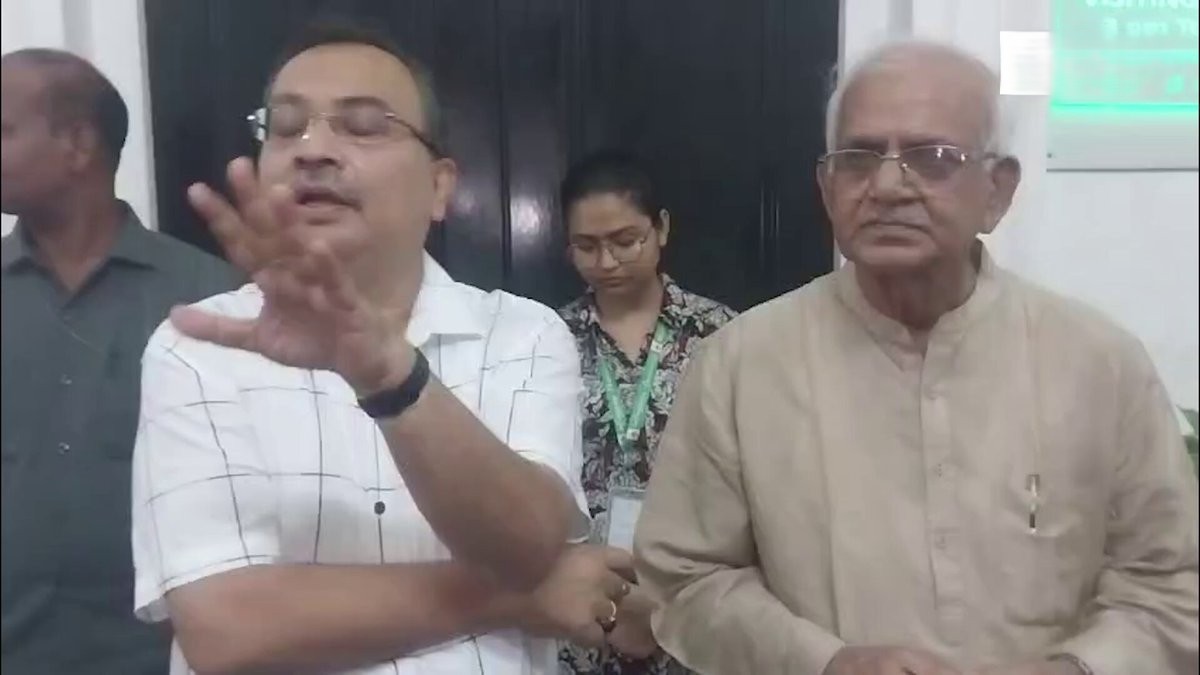 TMC legislative party leader Shovondeb Chattopadhyay and MLA Kunal Ghosh,