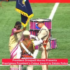 Prez Murmu confers President's Police Colour upon Sikkim Police