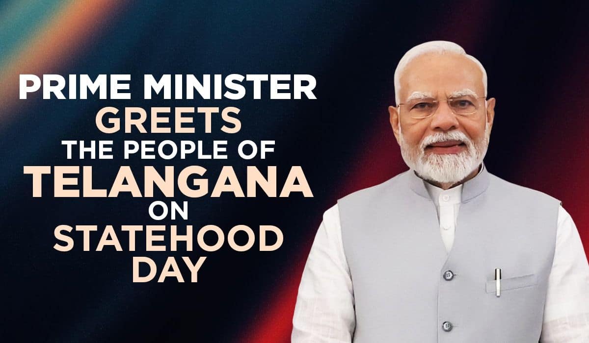 PM Modi greets people of Telangana on statehood day