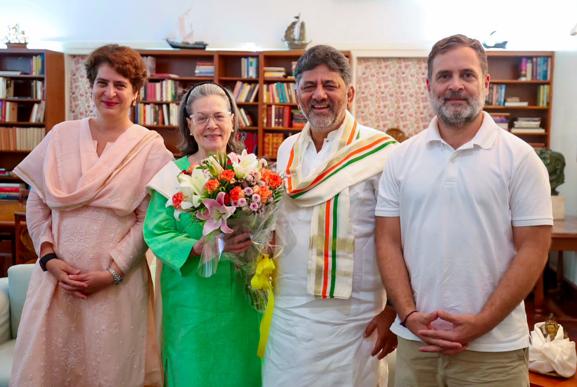Shivakumar meets Sonia, Rahul, Priyanka in Delhi; visits NSUI, IYC offices