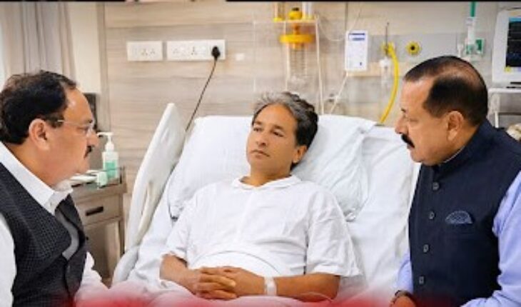 Nadda, Jitendra Singh meet Wangchuk at Gurugram hospital