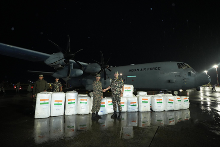 India hands over fourth consignment of relief materials to flood-hit Nepal