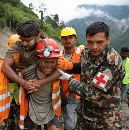 Nepal: Successful rescue operation at flood-hit hydro tunnel brings new hope to other anxious families