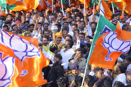 Karnataka: BJP padayatra's fourth day ends; Vijayendra slams Cong govt over 'Five Guarantees'