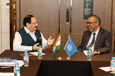 WHO chief meets Nadda, praises India’s healthcare gains, hails progress in maternal, child health